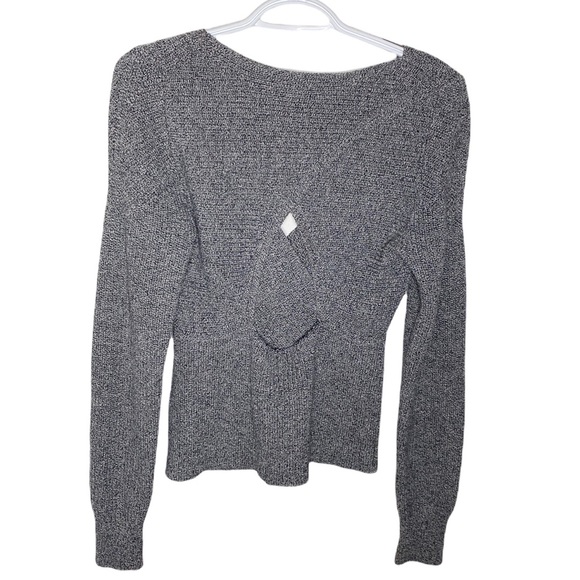 Tome NYC Crossover wrap sweater in heathered grey merino wool blend size M - Picture 5 of 16
